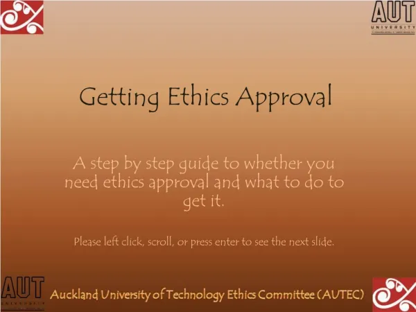 Getting Ethics Approval