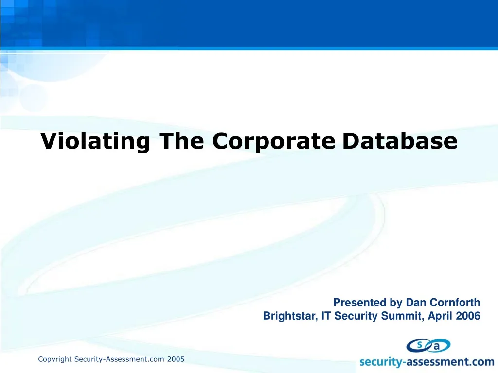 violating the corporate database presented