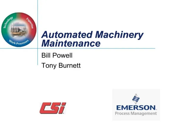 Automated Machinery Maintenance