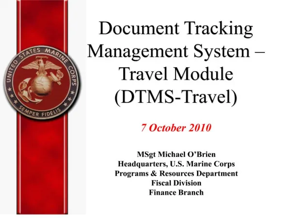 Document Tracking Management System Travel Module DTMS-Travel