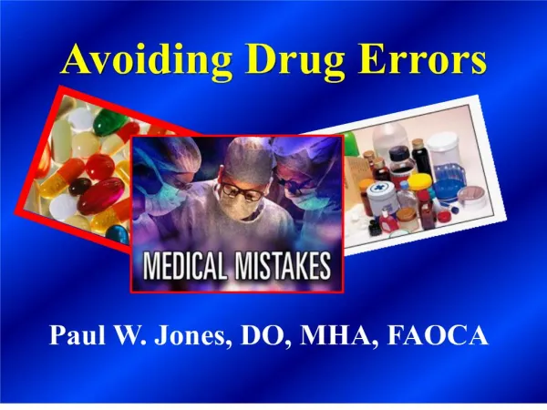 Avoiding Drug Errors