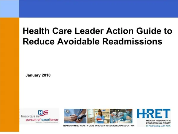 Health Care Leader Action Guide to Reduce Avoidable Readmissions