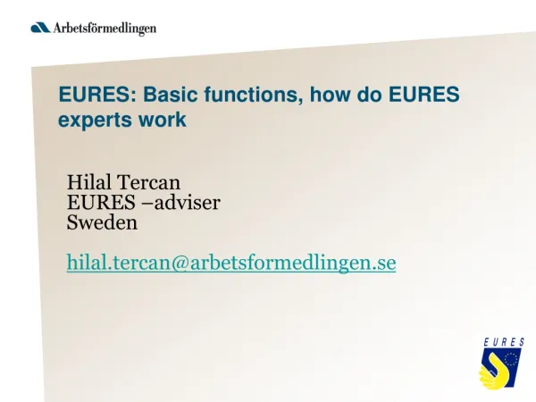 EURES: Basic functions, how do EURES experts work