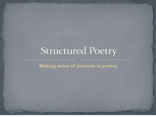 Structured Poetry