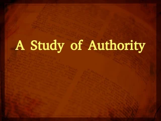 A Study of Authority