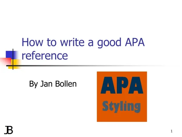 How to write a good APA reference