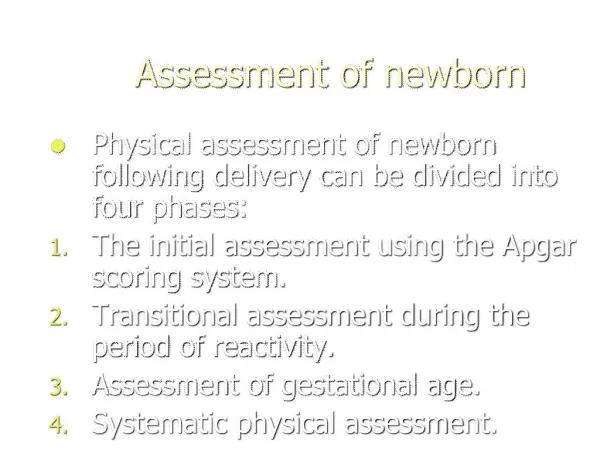 Nursing Care of Newborn and Family Assessment