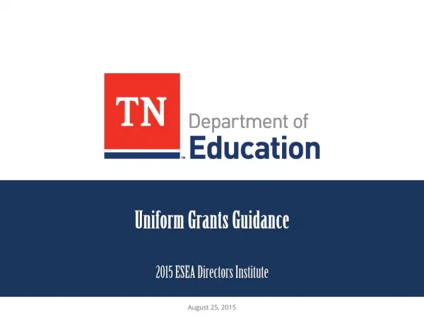 Uniform Grants Guidance