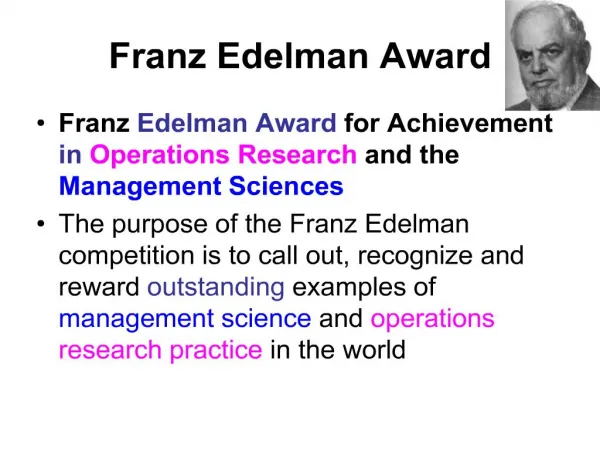 Franz Edelman Award