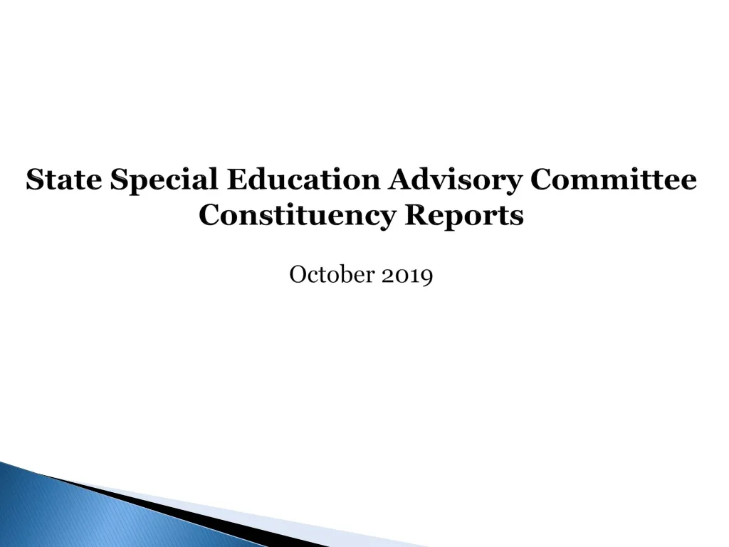 state special education advisory committee constituency reports october 2019