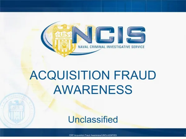 ACQUISITION FRAUD AWARENESS
