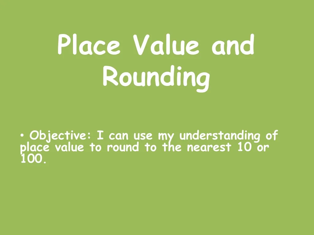 place value and rounding
