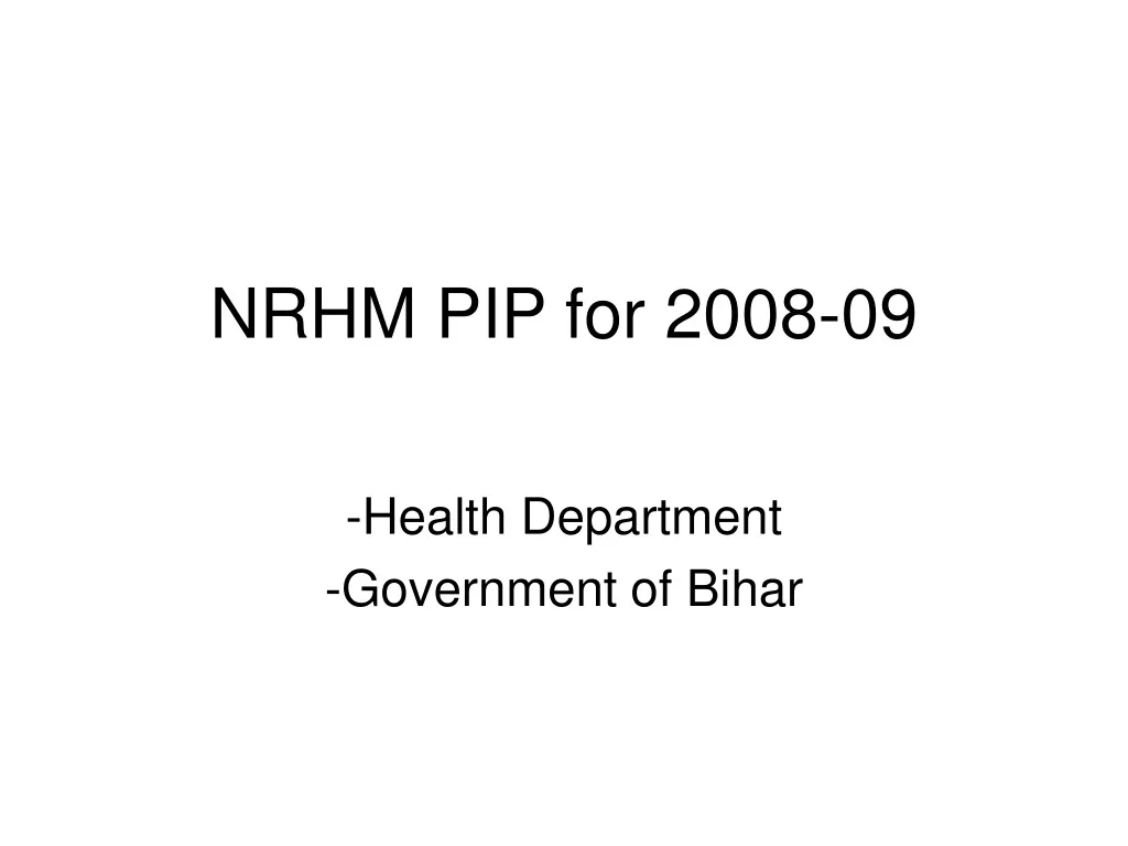 nrhm pip for 2008 09