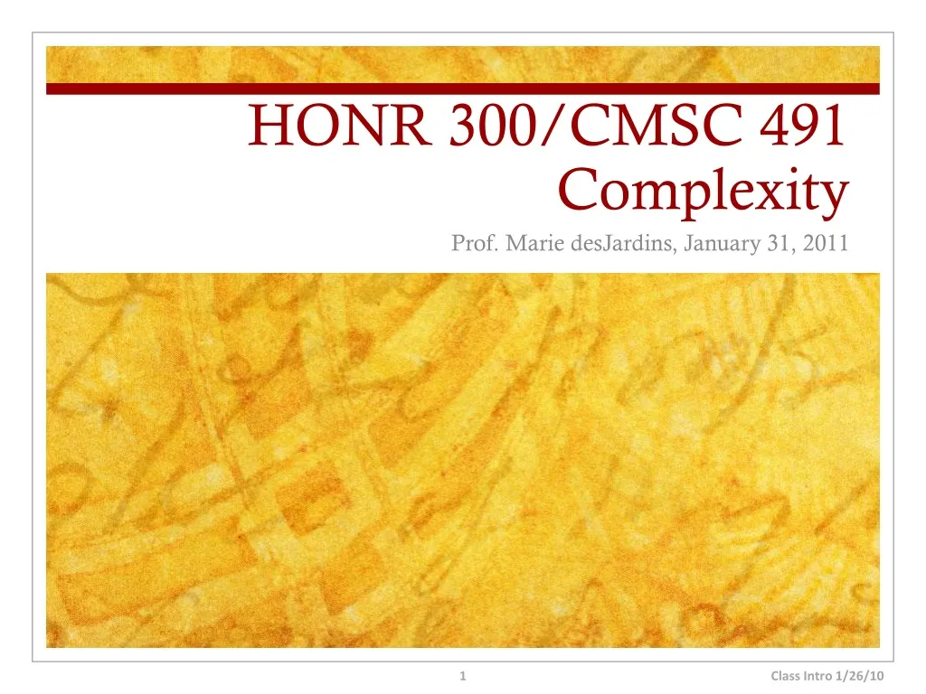 honr 300 cmsc 491 complexity