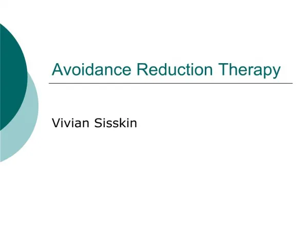 Avoidance Reduction Therapy