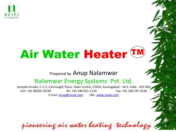 NESPL-Air Water Heater-Business Plan