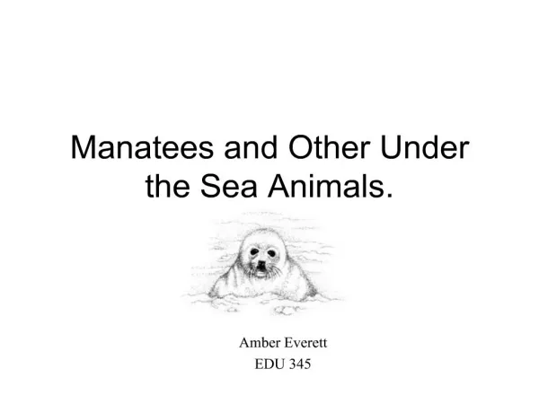 Manatees and Other Under the Sea Animals.
