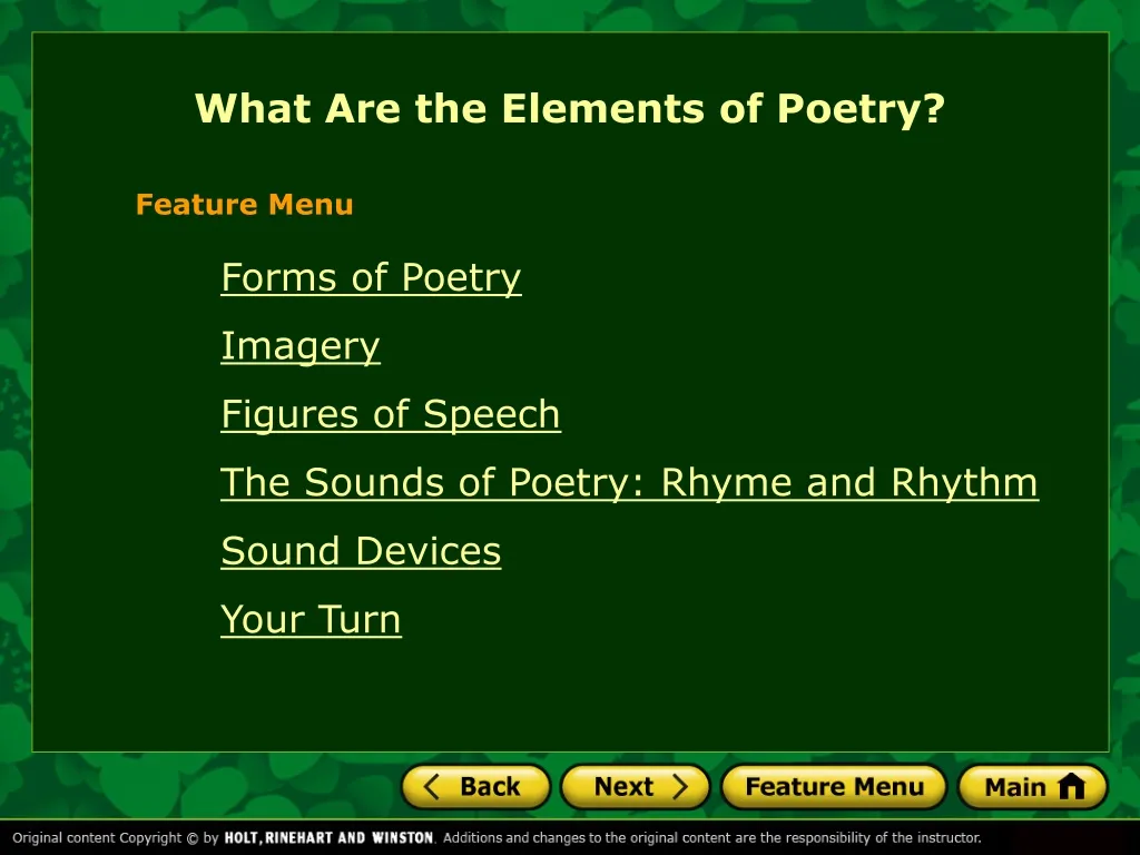 what are the elements of poetry