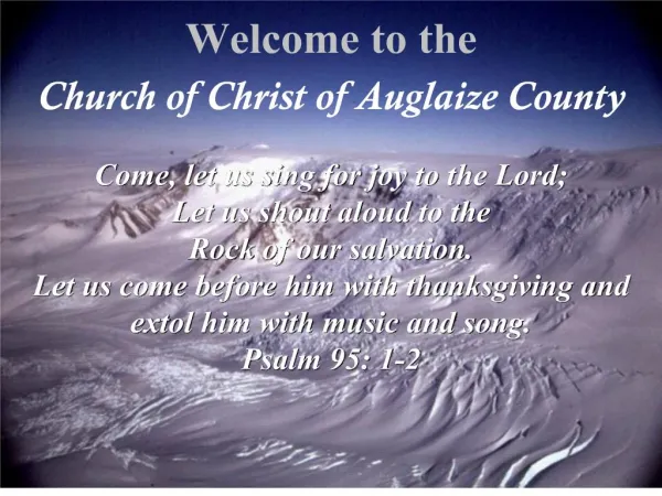 Welcome to the Church of Christ of Auglaize County