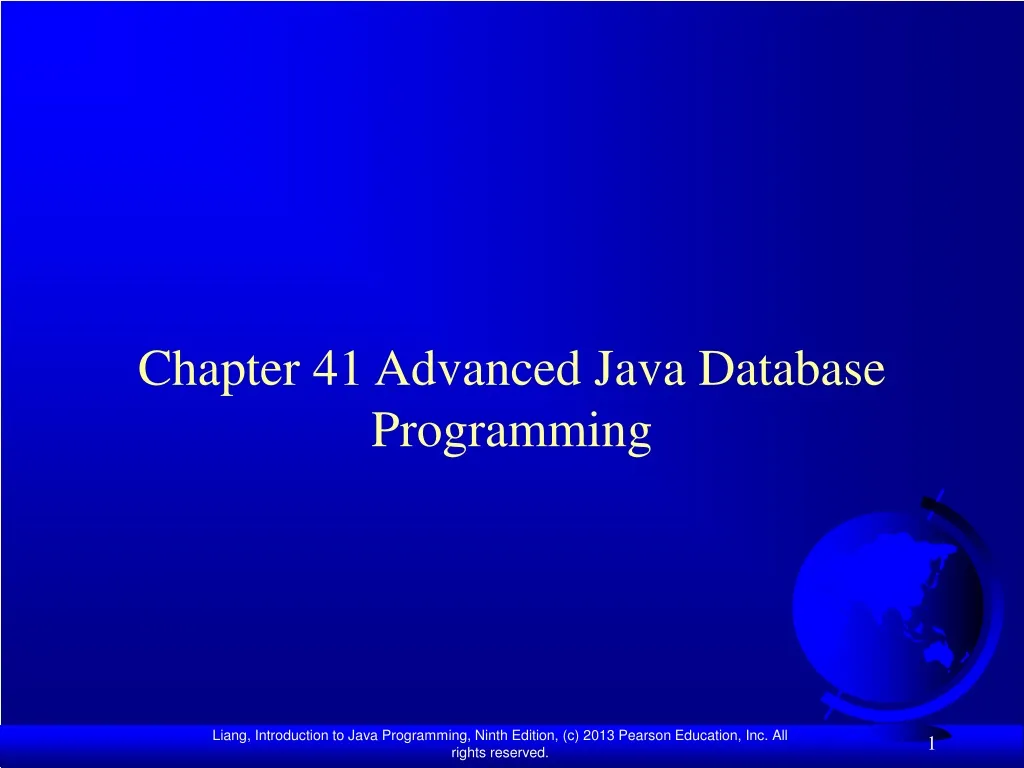 chapter 41 advanced java database programming