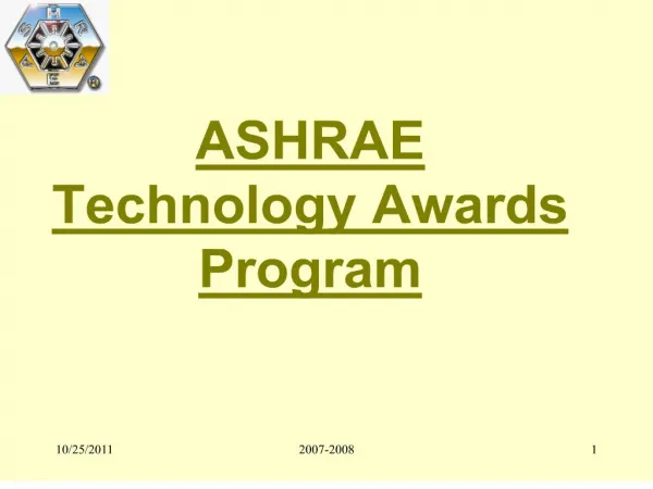 ASHRAE Technology Awards Program