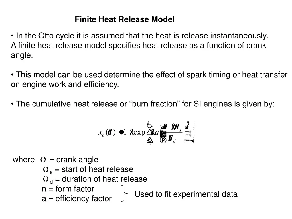 finite heat release model