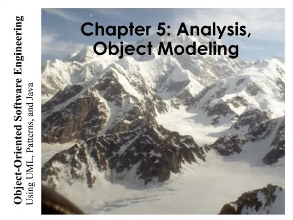 Chapter 5: Analysis, Object Modeling