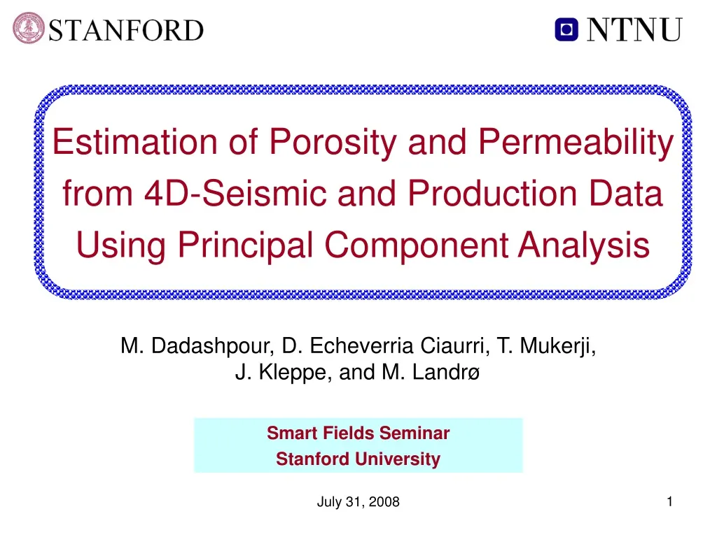 estimation of porosity and permeability from