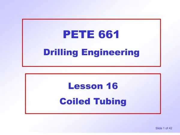 PETE 661 Drilling Engineering