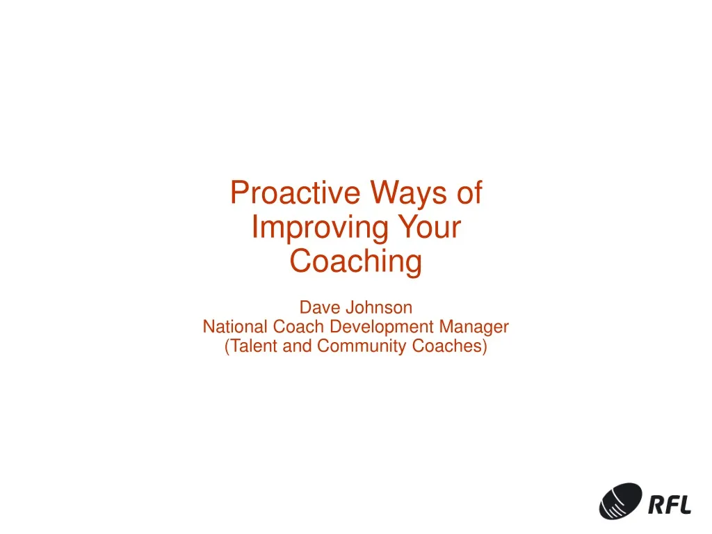 proactive ways of improving your coaching dave