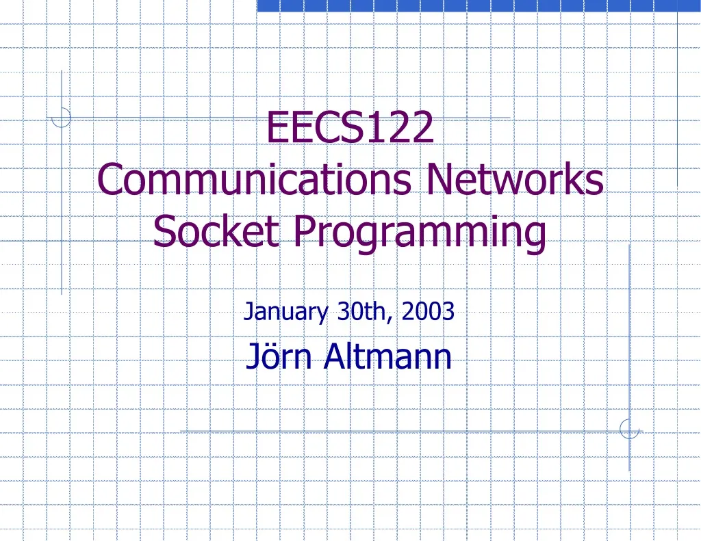 eecs122 communications networks socket programming