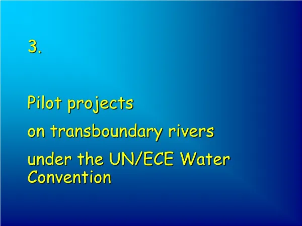 3. Pilot projects on transboundary rivers under the UN/ECE Water Convention