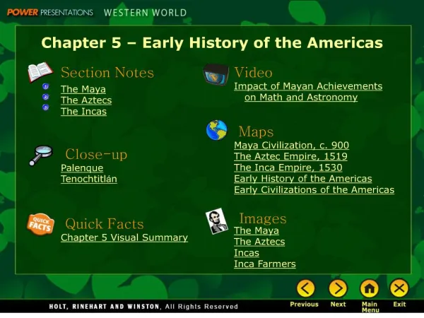 Chapter 5 Early History of the Americas