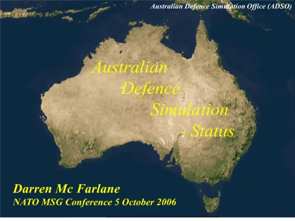 Australian Defence Simulation - Status