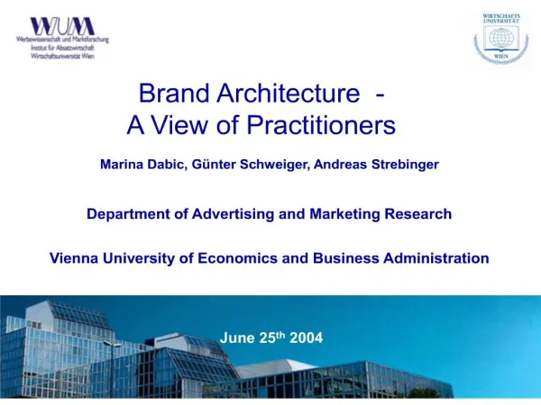 Brand Architecture - A View of Practitioners