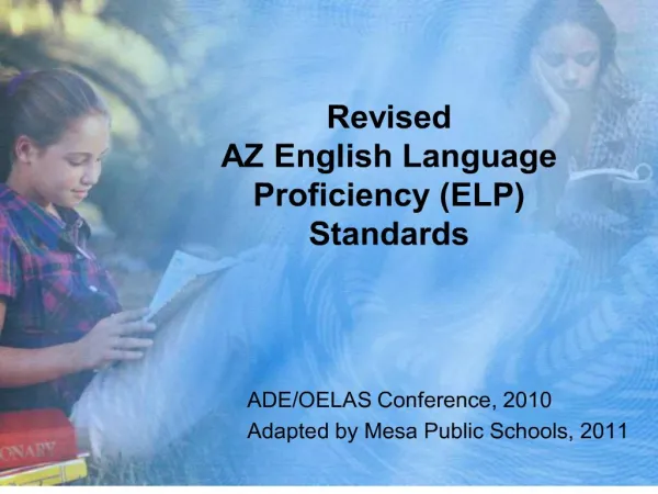 Revised AZ English Language Proficiency ELP Standards