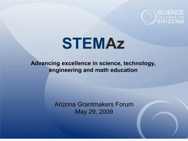STEMAz Advancing excellence in science, technology, engineering and math education