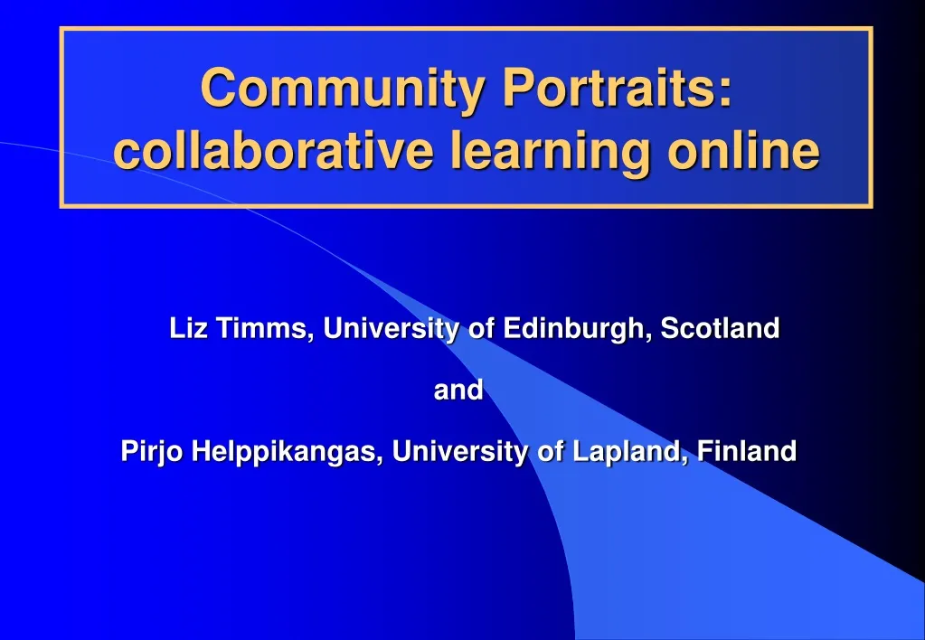 community portraits collaborative learning online