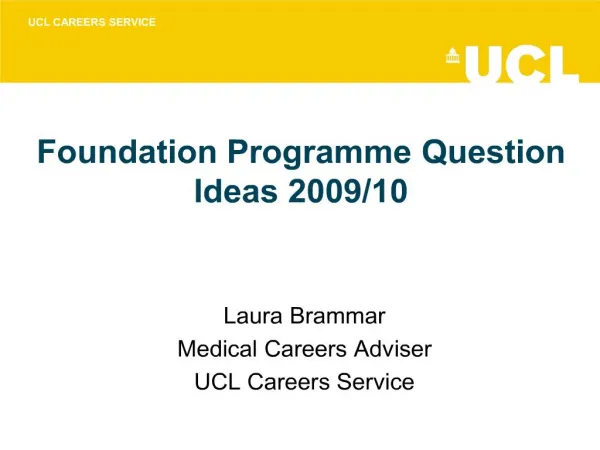 Foundation Programme Question Ideas 2009