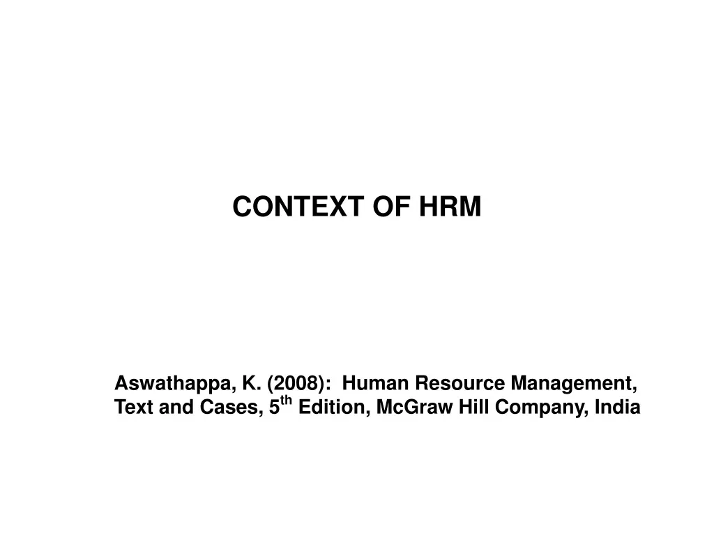 context of hrm