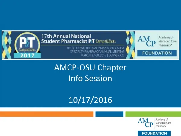 AMCP-OSU Chapter Info Session 10/17/2016