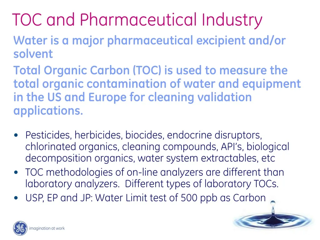 toc and pharmaceutical industry