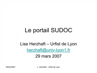 Le portail SUDOC - slide 1