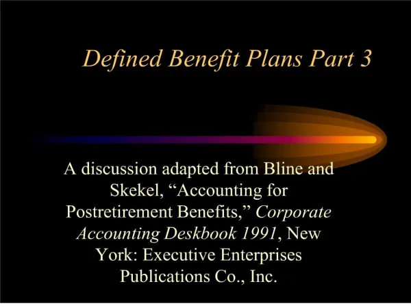 Defined Benefit Plans Part 3