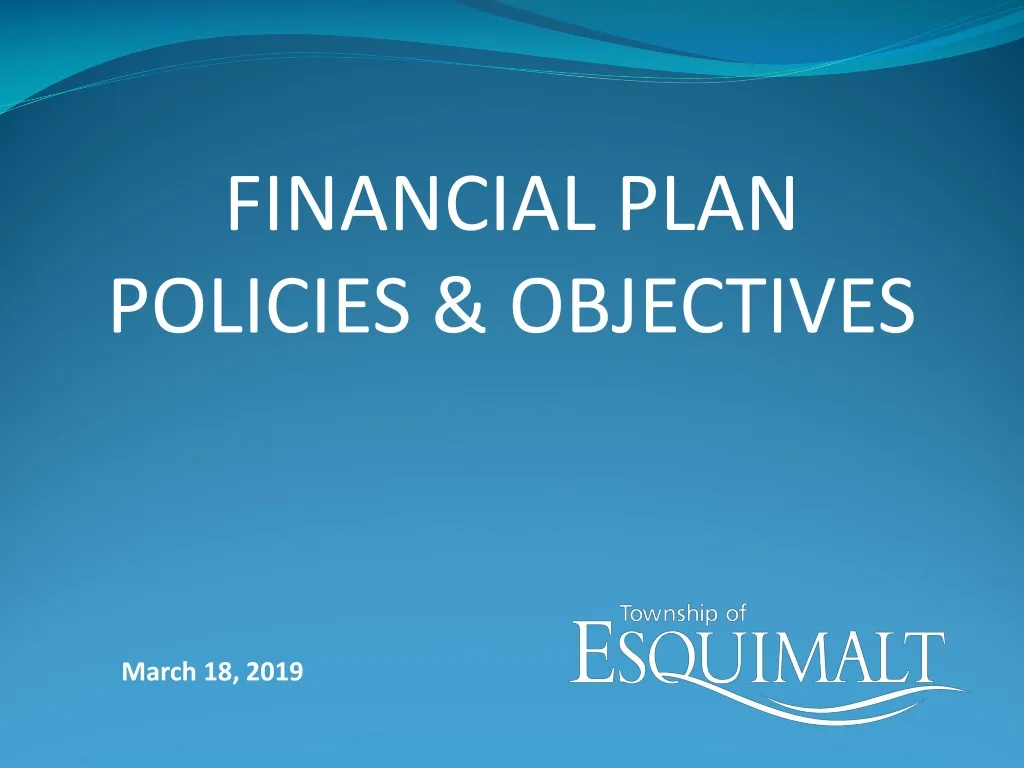 financial plan policies objectives