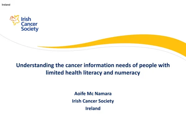 Understanding the cancer information needs of people with limited health literacy and numeracy