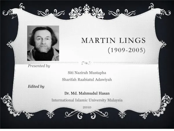 MARTIN LINGS 1909-2005