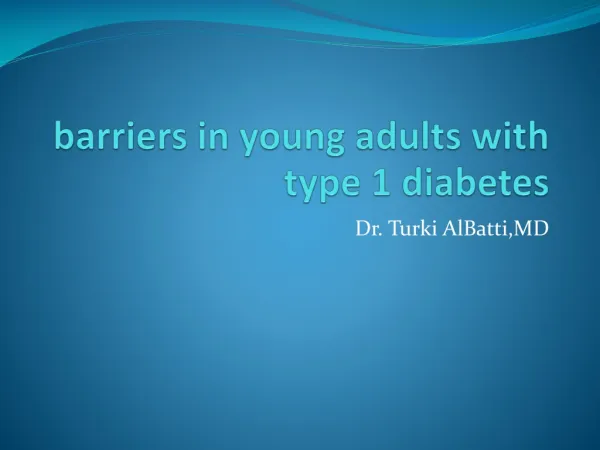 barriers in young adults with type 1 diabetes