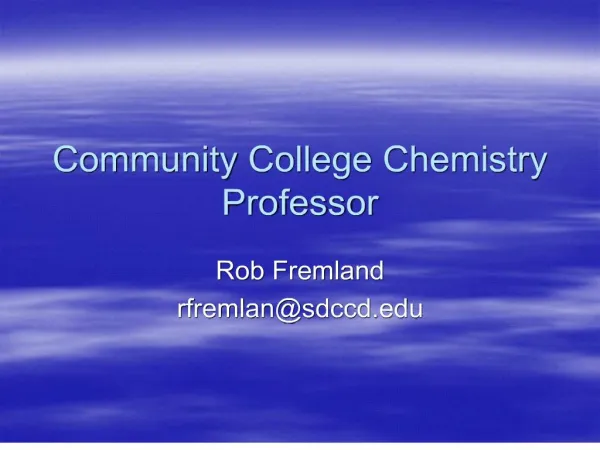 Community College Chemistry Professor