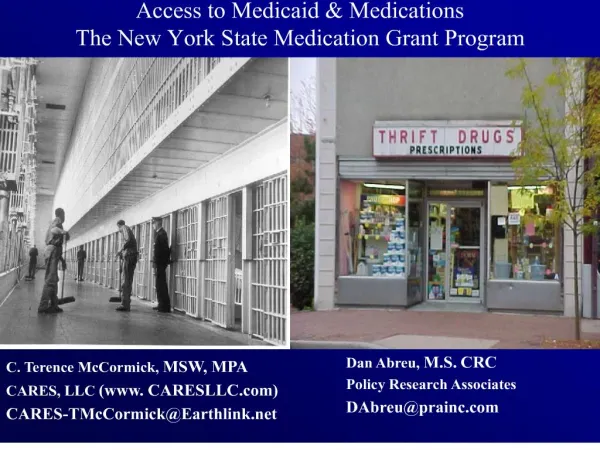 Access to Medicaid Medications The New York State Medication Grant Program